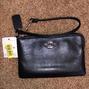 NWT Black Leather Coach Wrislet